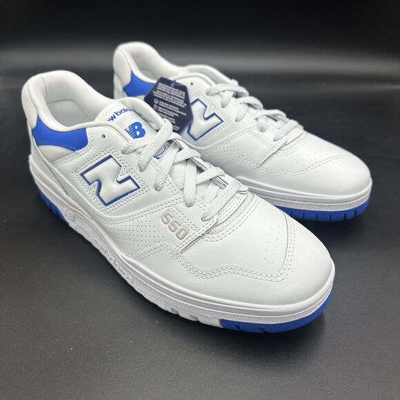 New Balance Mens 550 Shoes White Cobalt Summer Fog BB550WC Men's Size 11 - Picture 2 of 8